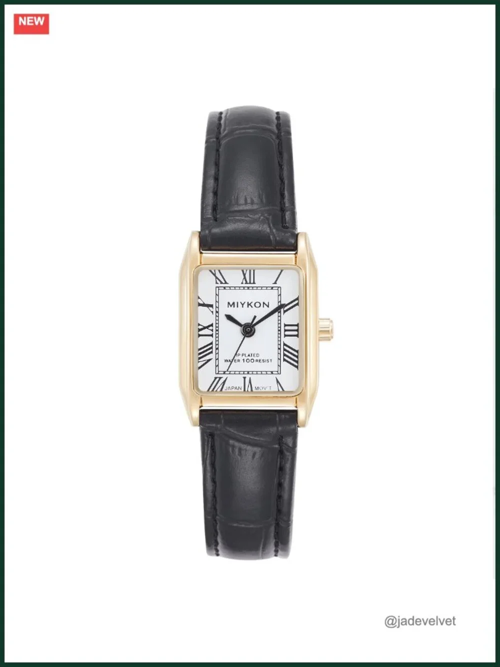Women's Square Tank Watch Genuine Leather Japanese Quartz Water Resistant